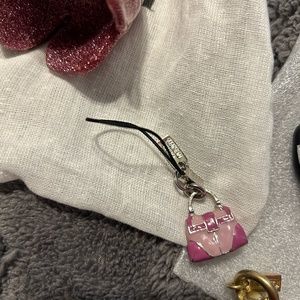 COACH Enamel Pink Purple Bag Purse Charm New